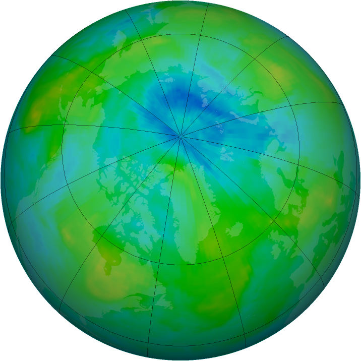 Arctic ozone map for 26 August 1988